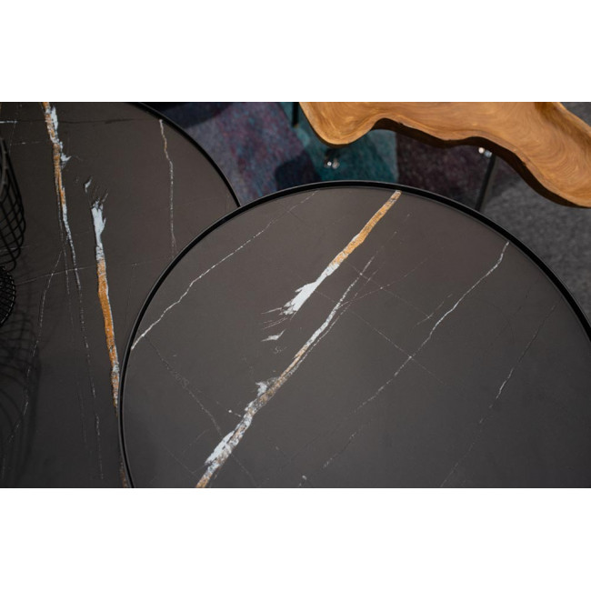 Coffee table Soliera M, D60cm, H50cm, metal/glass