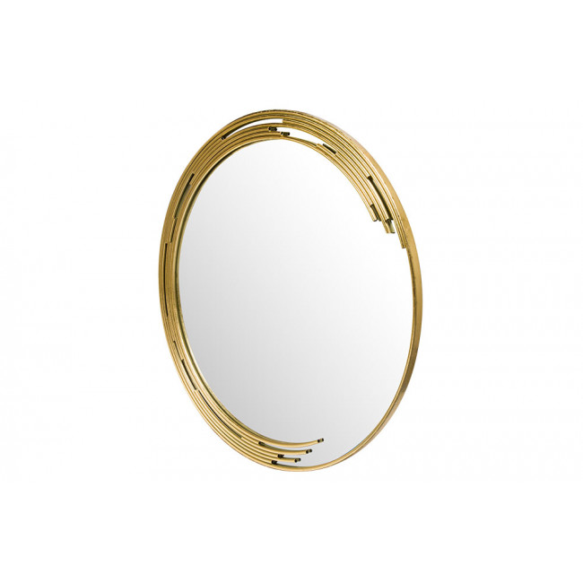 Wall mirror Bamberino, gold colour, D90x2.5cm