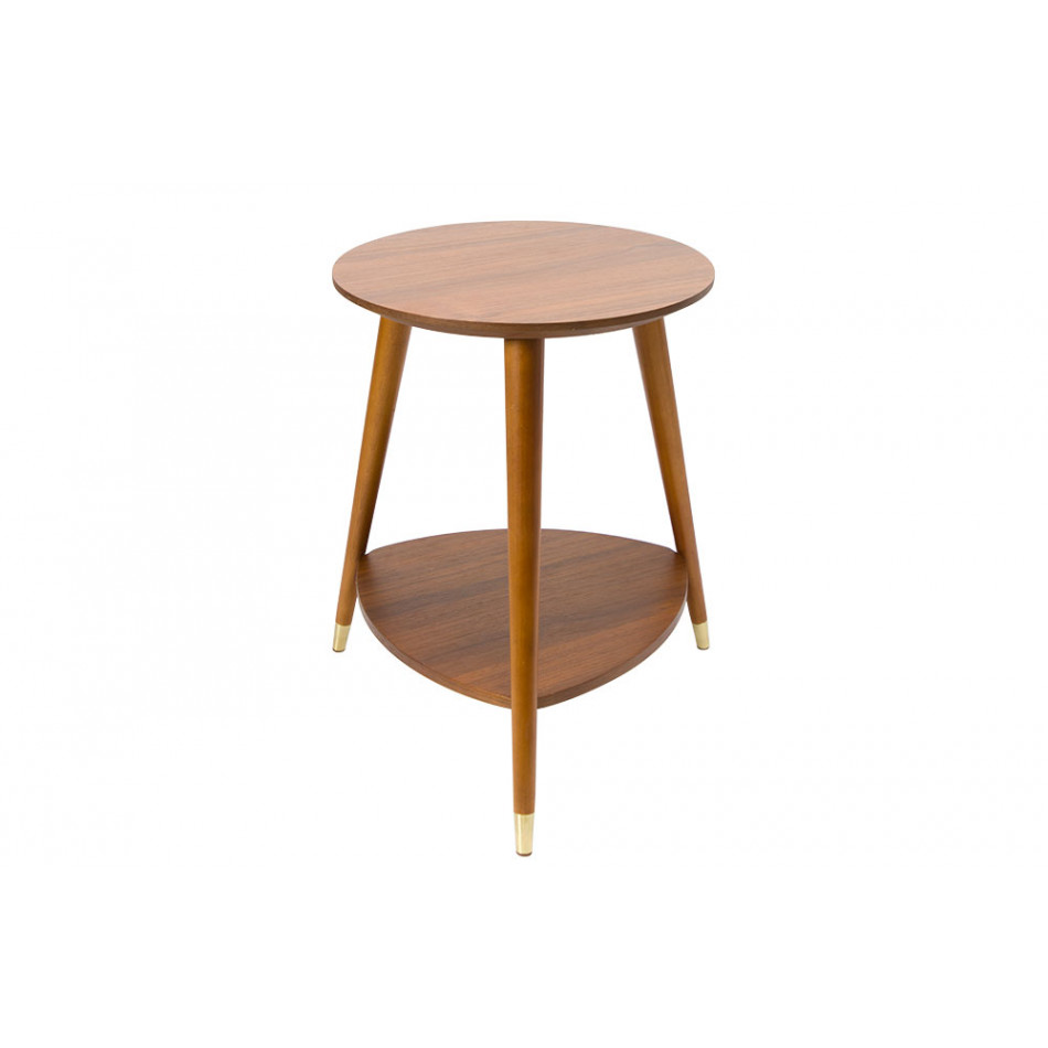 Side table Wally, walnut wood veneer, 36x36x48cm
