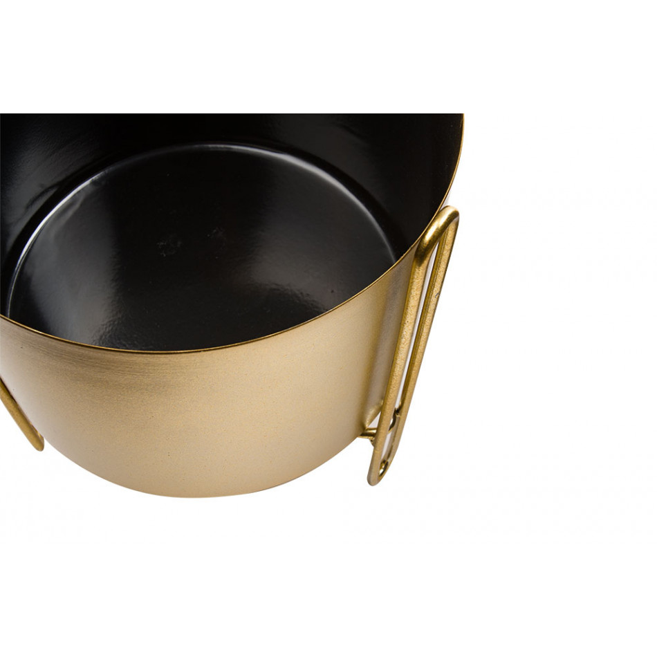 Flower pot, metal, gold colour, D21x25cm