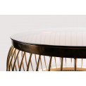 Kafijas galds Spezia 88x45cm, stikla virsma, zelta krāsas pamatne