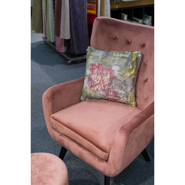 Armchair Dunkel, old pink color, H103x76x80cm, seat height 50cm