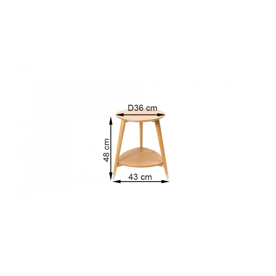 Столик Wally, шпон ясеня, 36x36x48cm