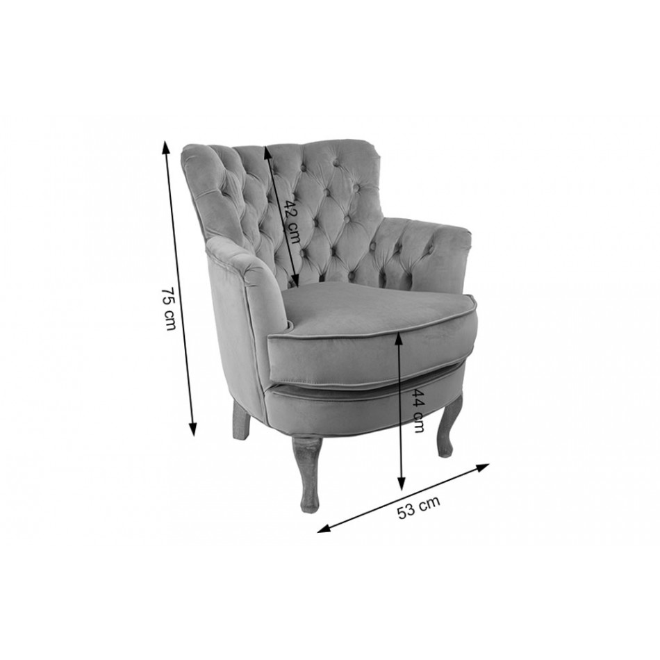 Akcenta krēsls Rockfort, taupe, 53x70x74.5cm, sēdvirsmas augstums 44cm