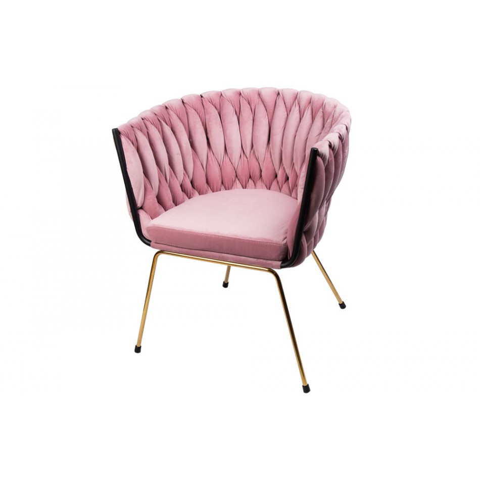 Akcenta krēsls Okene, rozā, 60x50x74cm, Sēdvirmsas augstums 46 cm