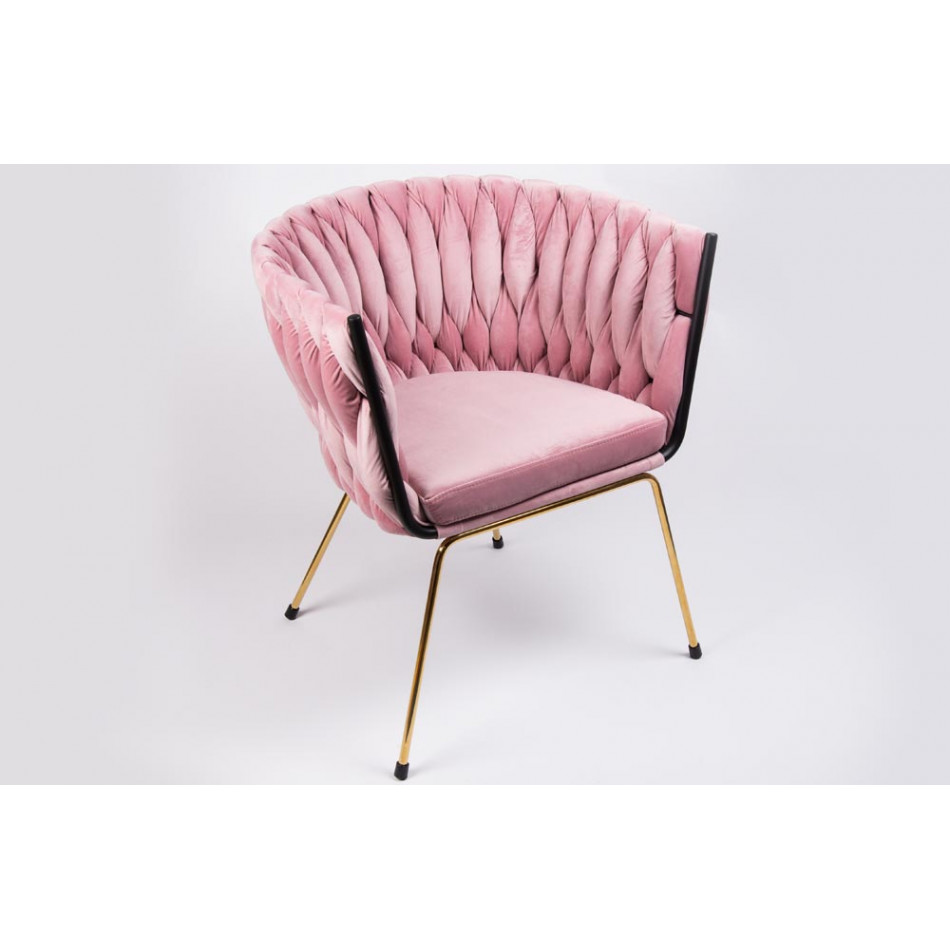 Akcenta krēsls Okene, rozā, 60x50x74cm, Sēdvirmsas augstums 46 cm