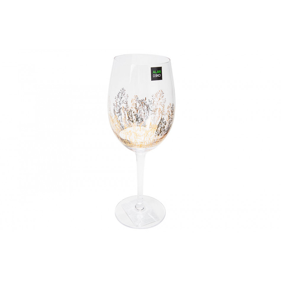 Red wine glass Sola gold,  H24, D8.0cm, 350ml