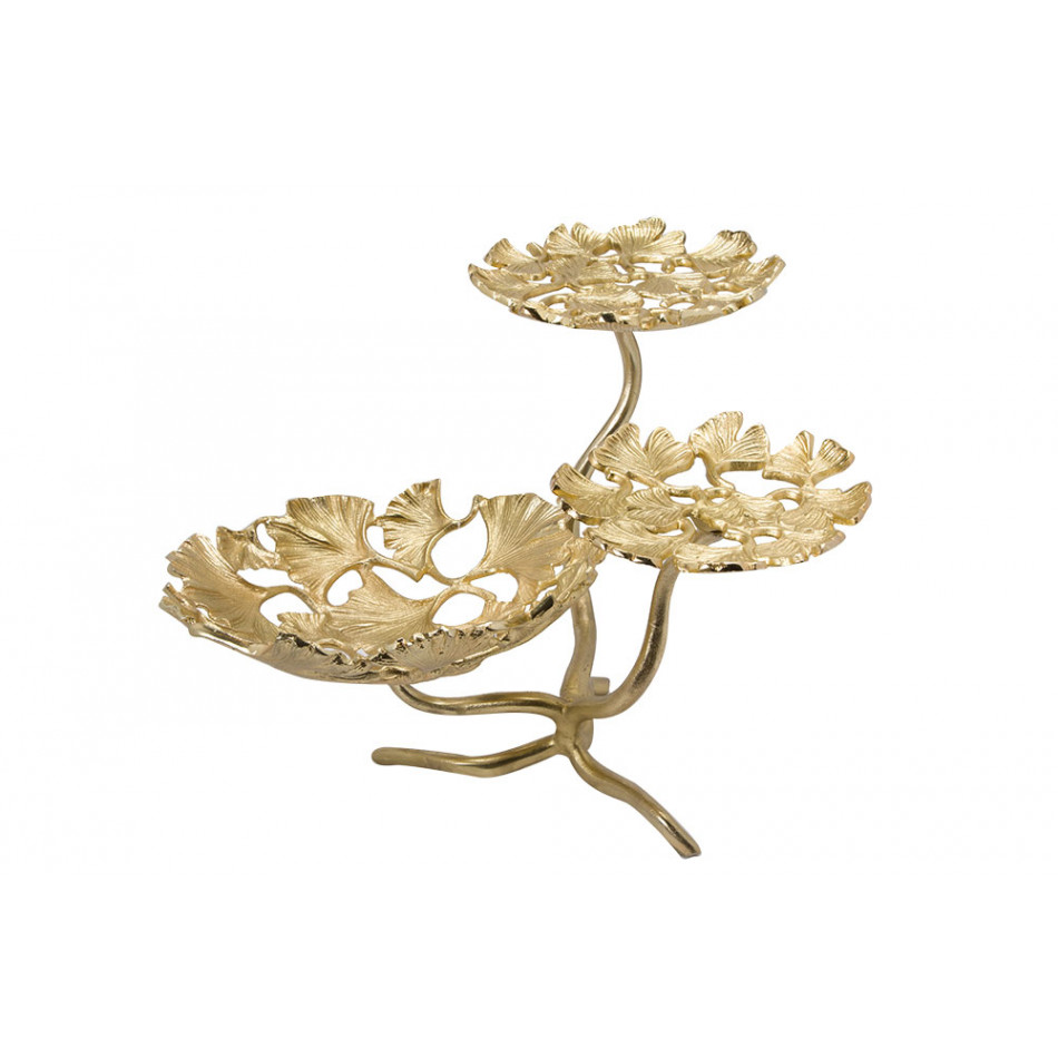 Decorative triple flower stand, gold, 45x39x36cm