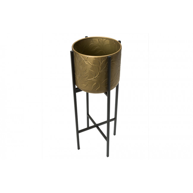 Planter Leaf S, metāls, zelta, D20.5, H45cm