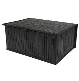Basket bamboo M, black, H13.5x29x22.5cm