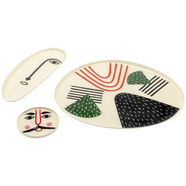 Deco plates Abstract Counterpart 3 parts, 26x32cm