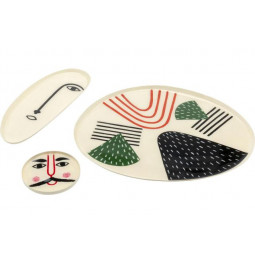 Deco plates Abstract Counterpart 3 parts, 26x32cm
