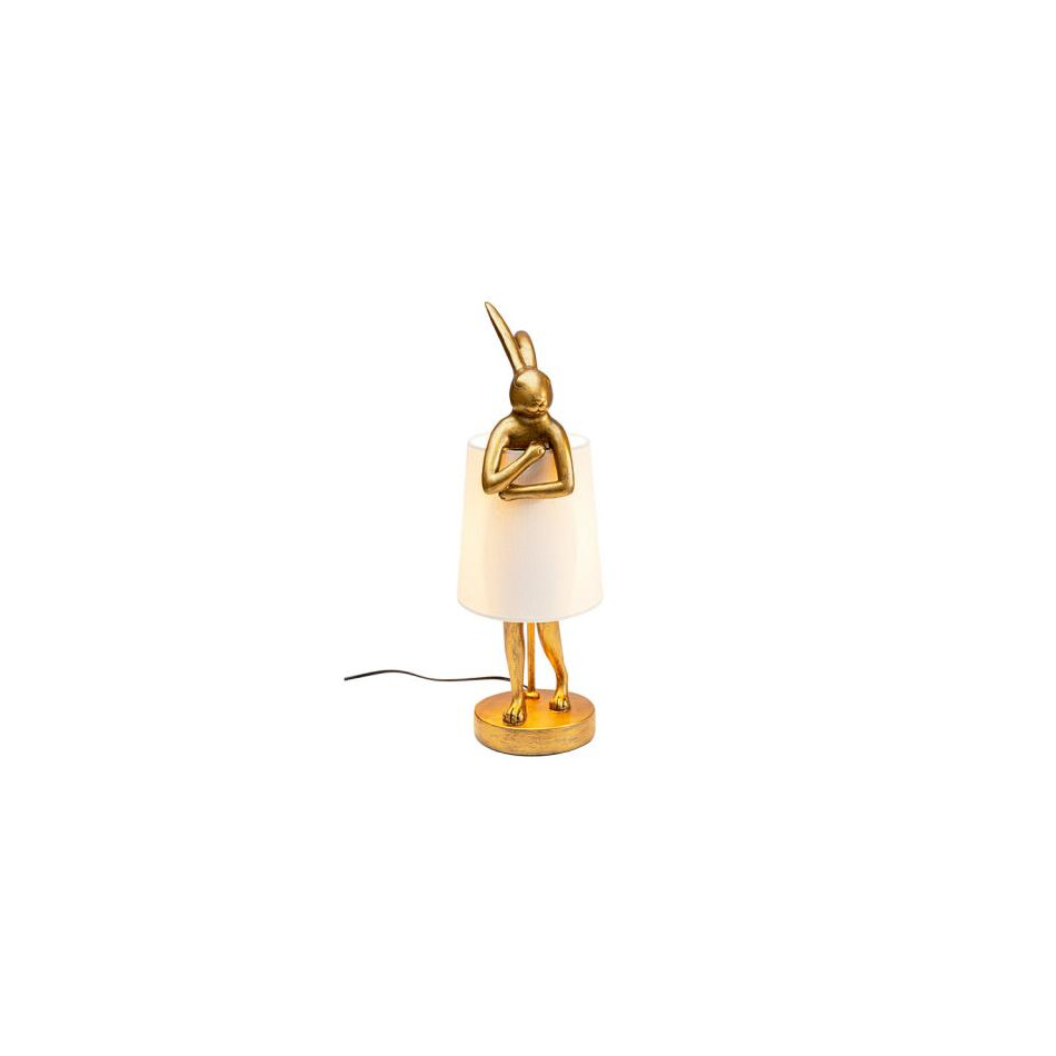 Galda lampa Rabbit, zelta/balta, H50cm