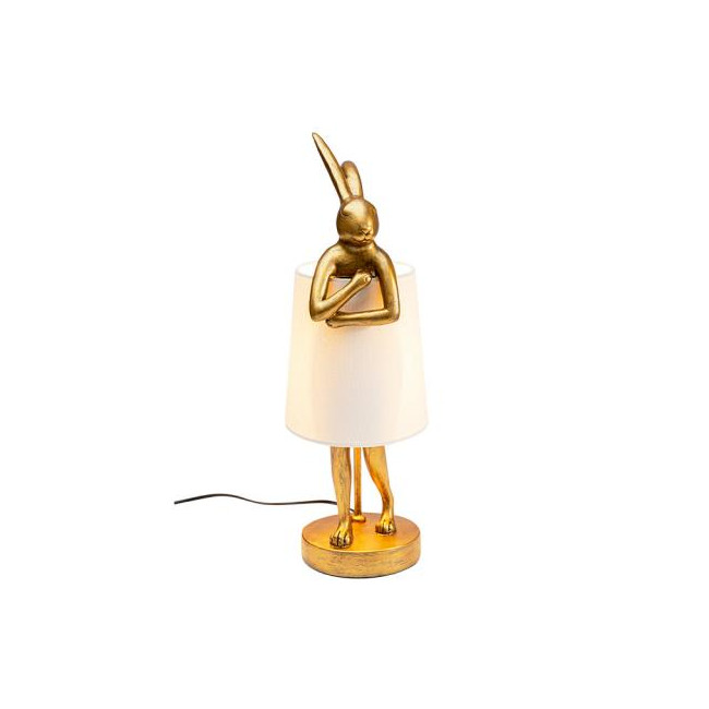 Table lamp Rabbit, golden/white, H50cm