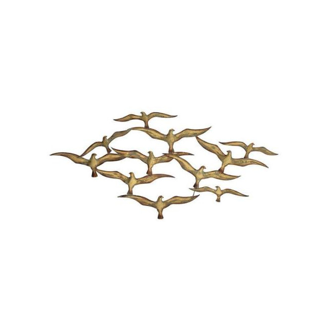 Sienas dekors Birds, metāls, zelts, 120x57cm