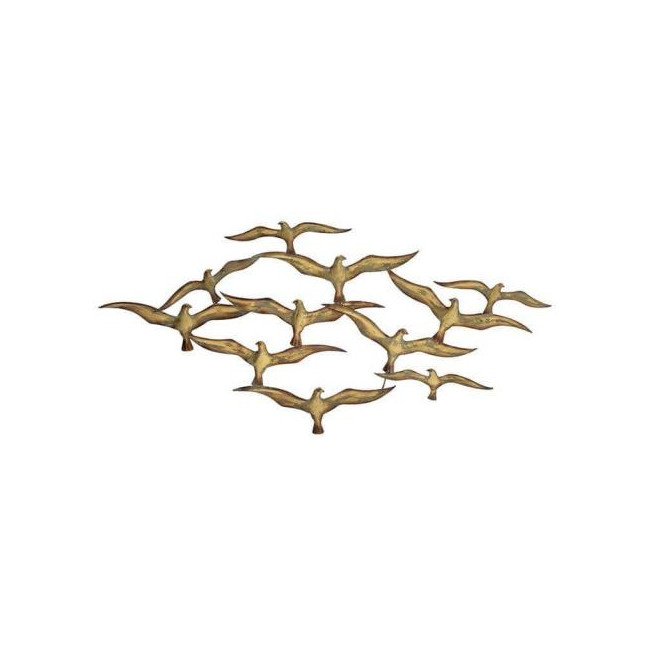 Wall decor Birds, metallic, golden, 120x57cm