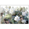 Stikla bilde Flowers in white, 80x120x3.5cm