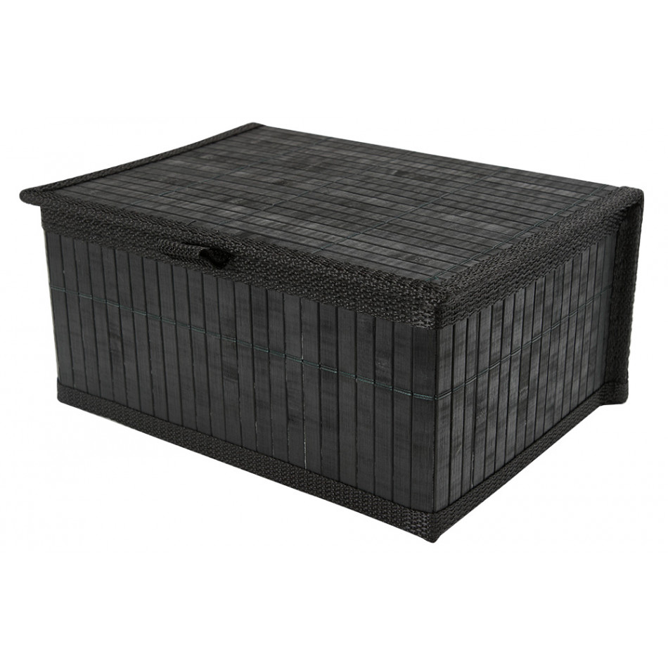 Basket bamboo S, black, H11.5x23.5x18.5cm