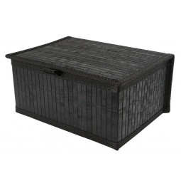 Basket bamboo S, black, H11.5x23.5x18.5cm