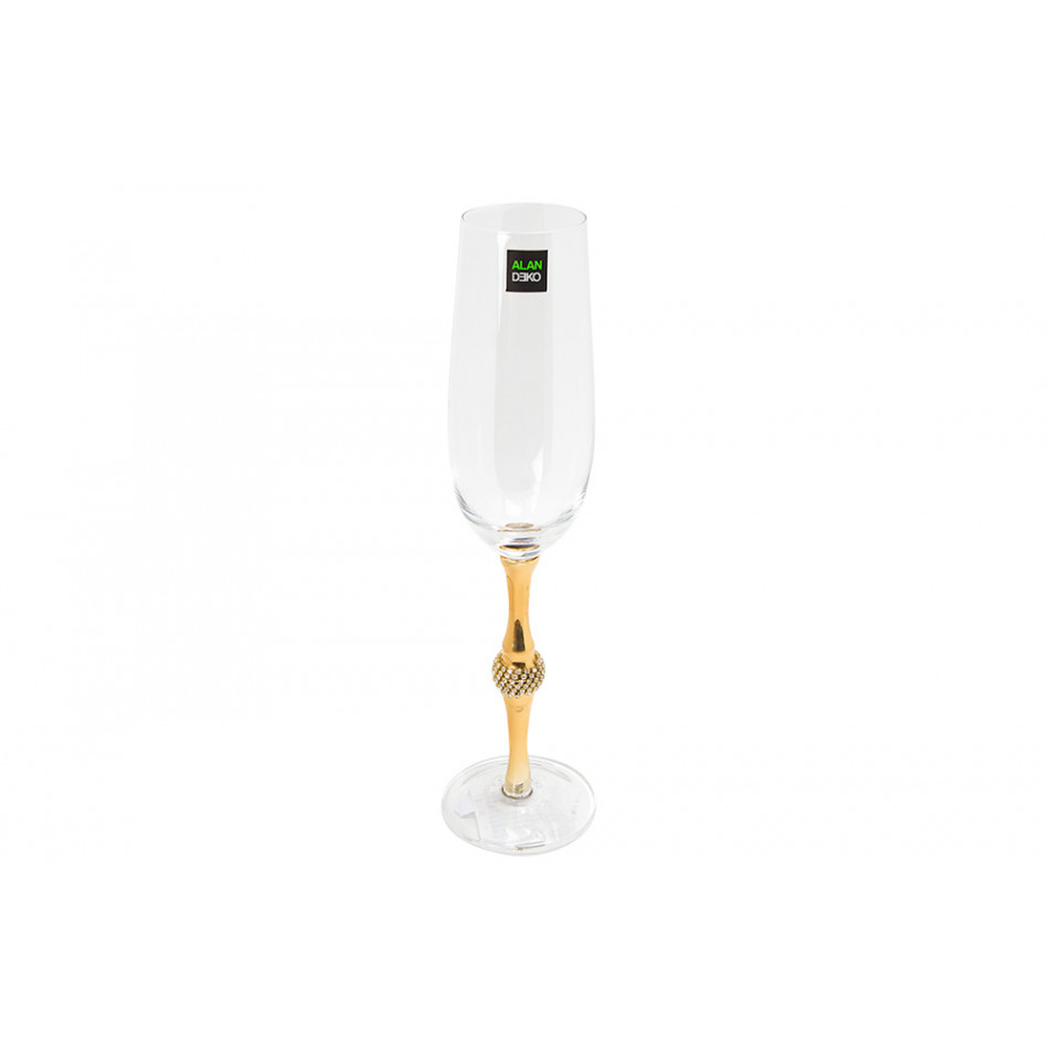Šampanieša glāze Metallic Gold H26.5 cm, D 4.5 cm, 200ml