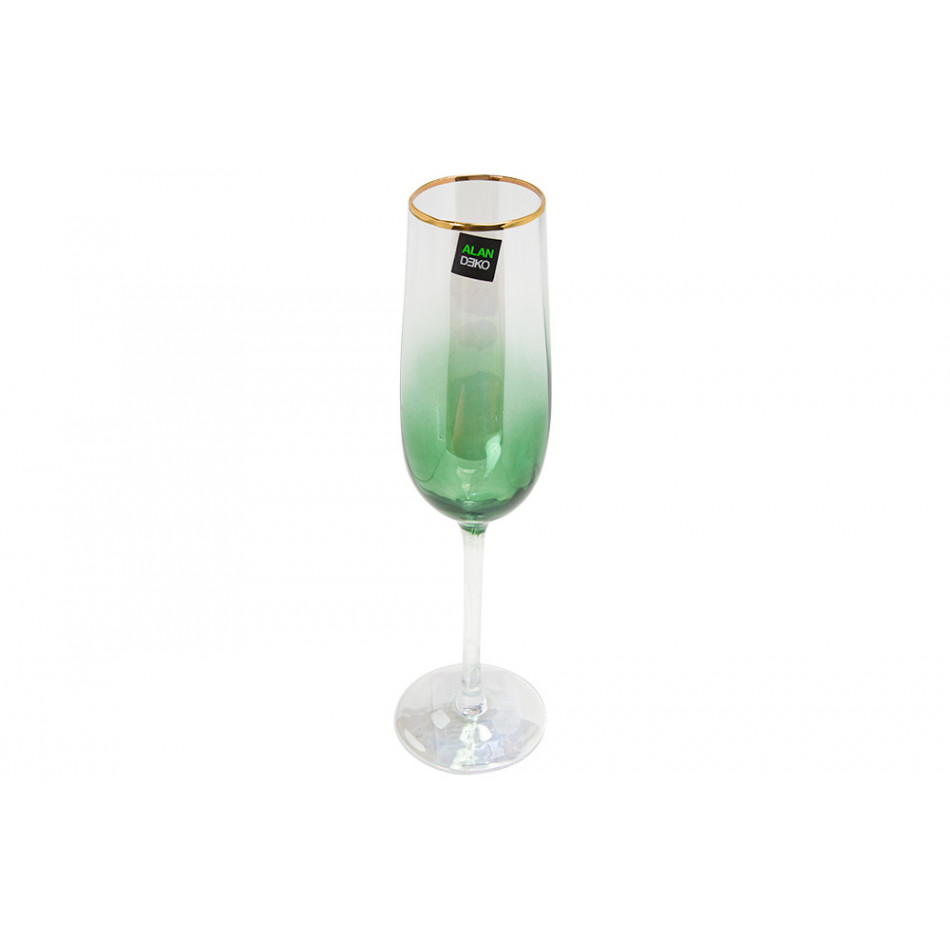 Champagne glass Saluzo green H25cm D5-7cm, 200ml