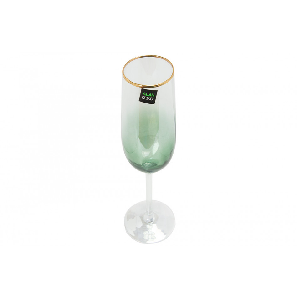 Champagne glass Saluzo green H25cm D5-7cm, 200ml