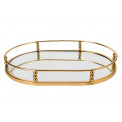 Tray with mirror Garden L, golden, 35x25x5cm