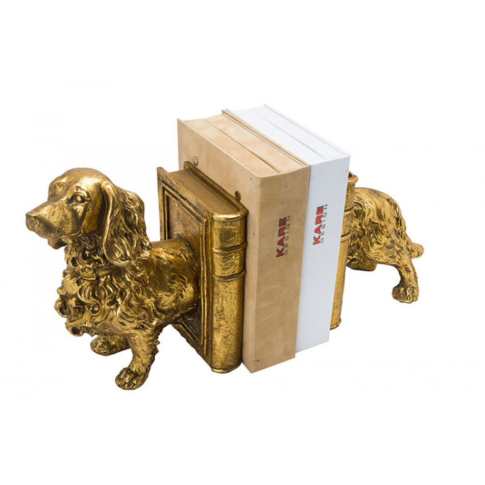 Grāmatu turētājs Dog, zelta, kompl., 38x12x21.6cm