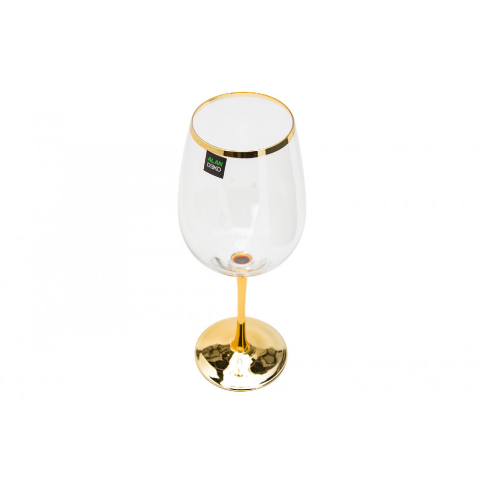 Red wine glass Sanremo metallic, H24.5xD6.5-9cm, 600ml