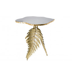 Dekoratīvs galdiņš Triple Leaf, zelta/marm.virsma,50x51x54cm