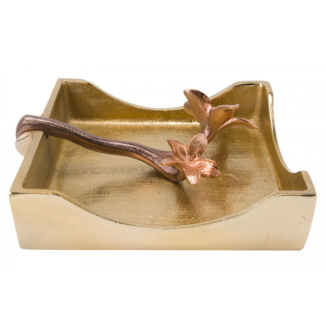 Napkin holder, gold/copper/bronze, 18x18cm