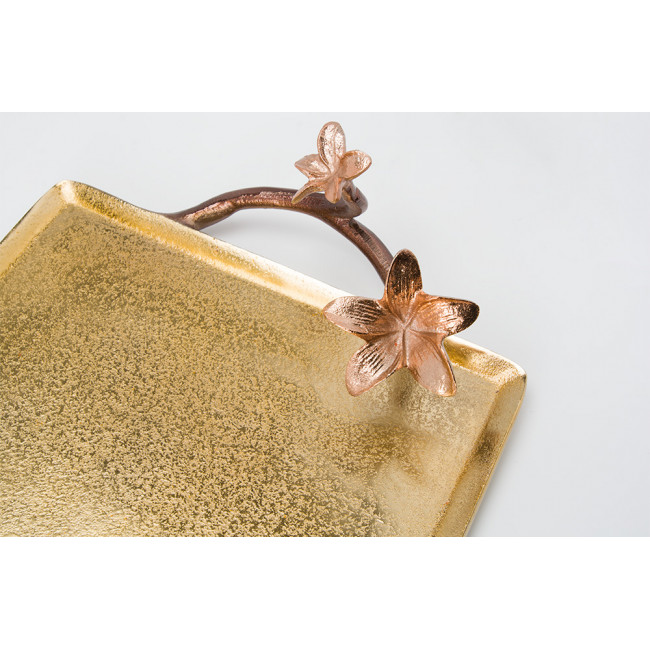 Decorative tray, copper/gold/bronze, 43x26cm