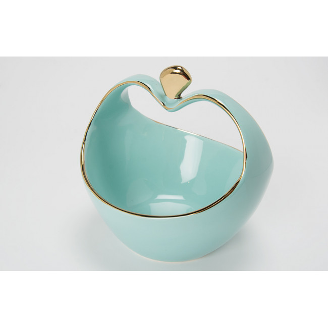 Decorative bowl Werona II, blue/gold, 13x13x12.5cm