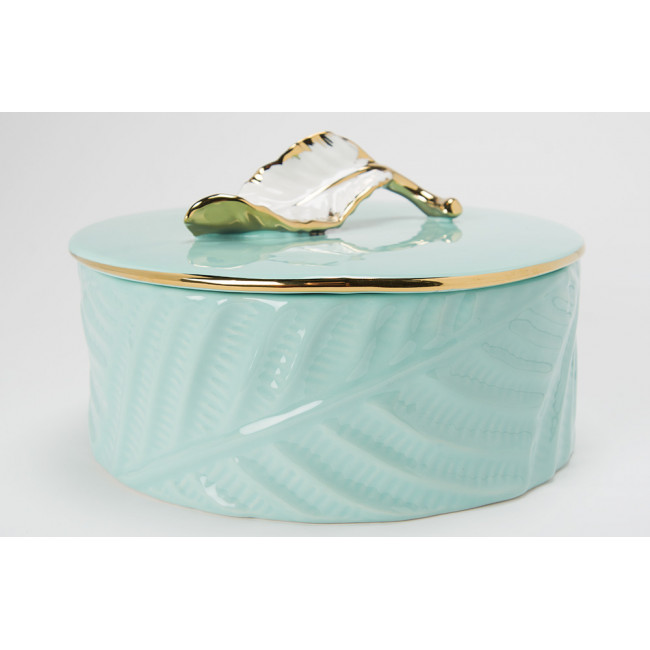 Decorative bowl Waleta, blue/gold,18x18x10.5cm