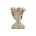 Dekoratīvs puķu pods Woman head, pelēks, 35x32x44.5cm