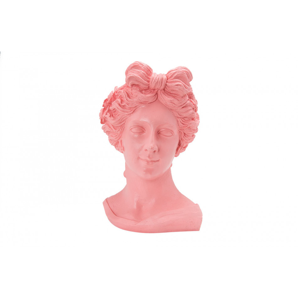 Decorative flower pot Woman Head, pink, 23x19.5x32.5cm