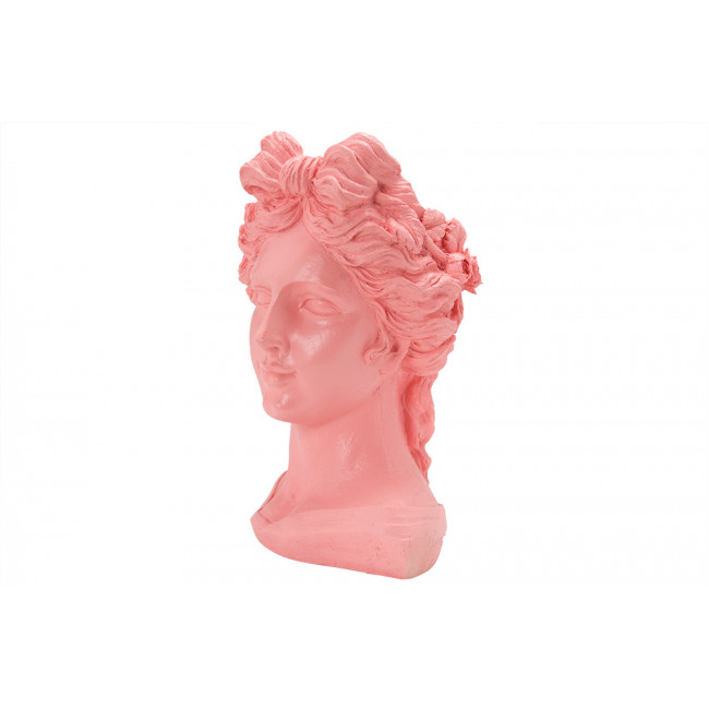 Decorative flower pot Woman Head, pink, 23x19.5x32.5cm