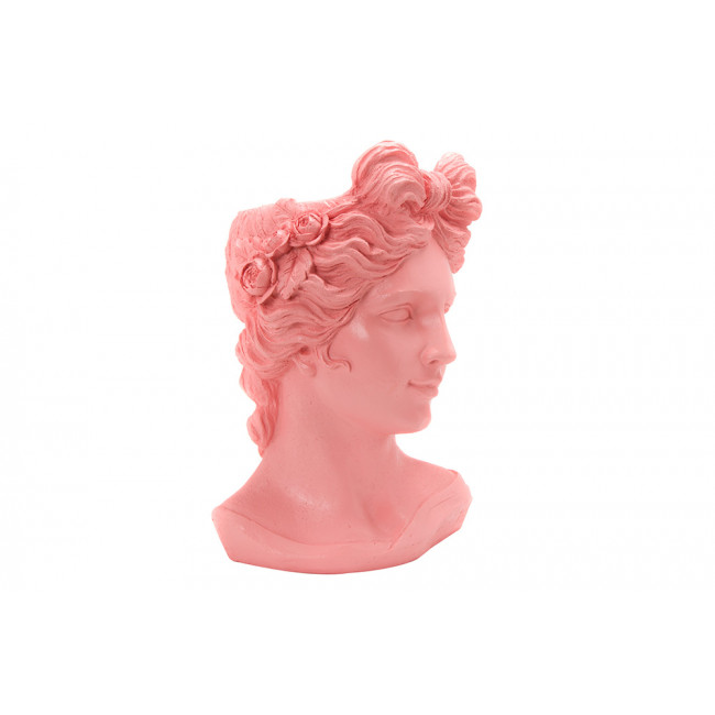 Decorative flower pot Woman Head, pink, 23x19.5x32.5cm