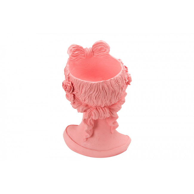 Decorative flower pot Woman Head, pink, 23x19.5x32.5cm