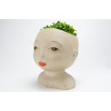 Decorative flower pot Avatar girl II, cream, 20x19x22cm