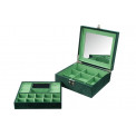 Jewellery box Hamilton, green velvet, 28x26x10.5cm
