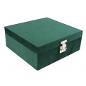 Rotaslietu kaste Hamilton, zaļa, samta, 28x26x10.5cm