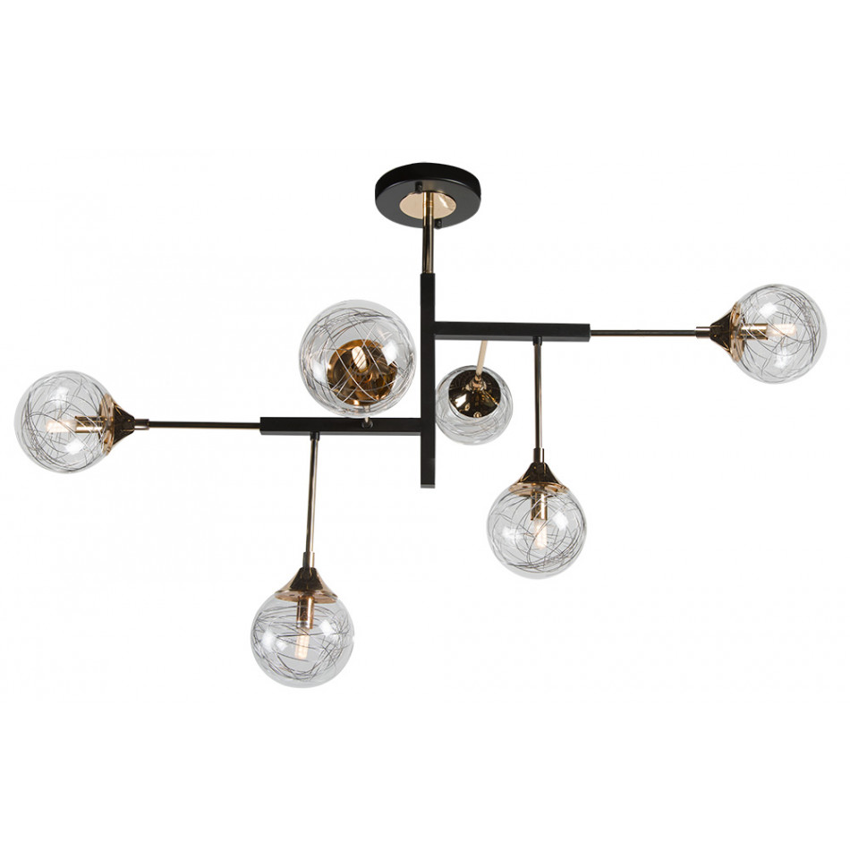 Pendant lamp Idrija 6 CL, clear G9 6x25W, 110x110x70cm