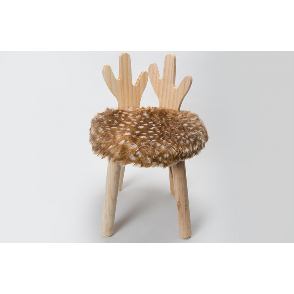 Chair Deer, brown,  D27, H38cm