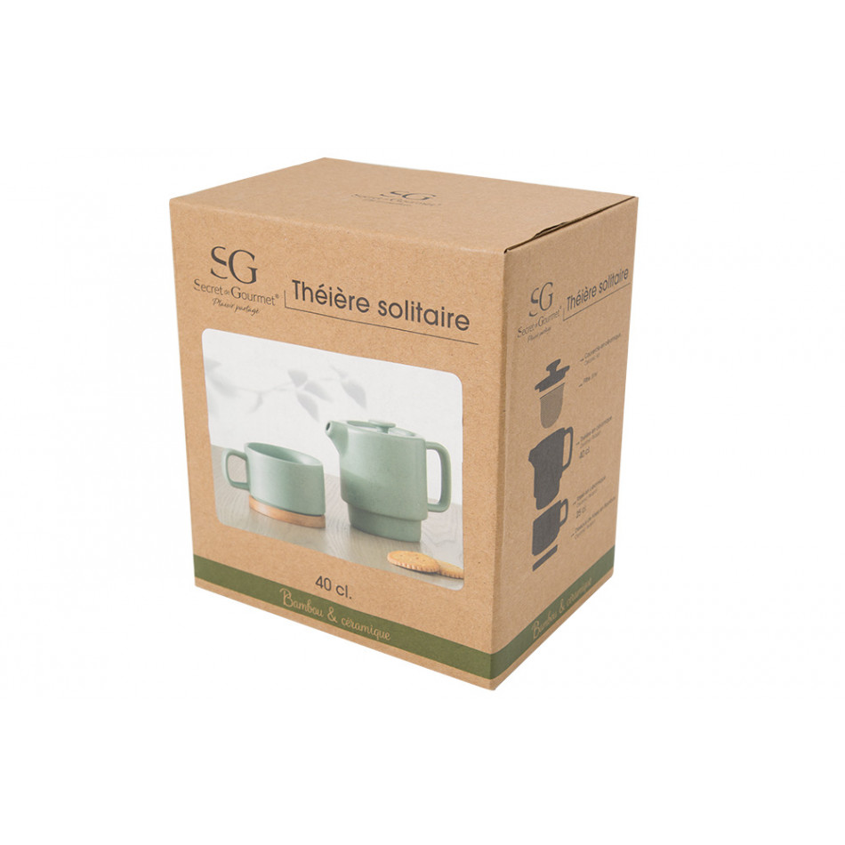 Teapot with cup, mint 400ml