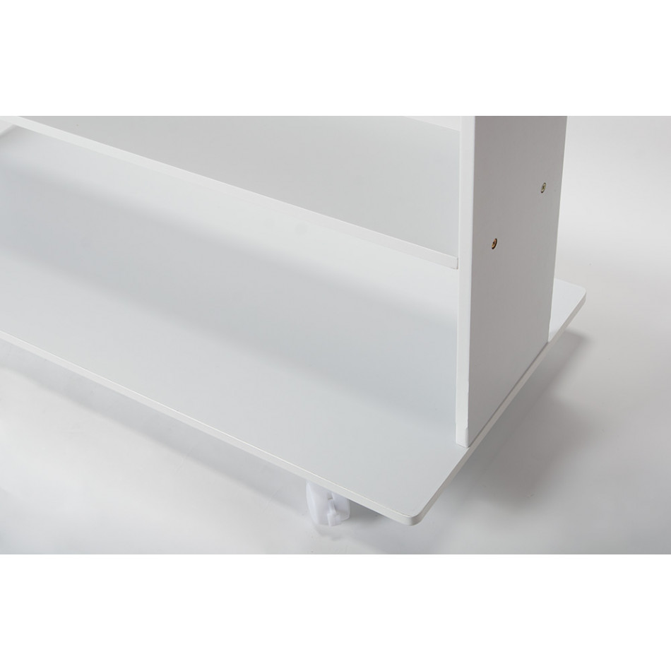 Shelf on wheels, white, 80.5x36x120cm