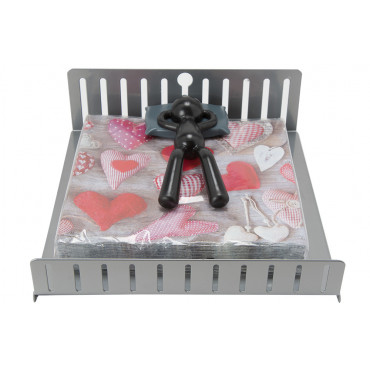 Napkin holder Nap, silver/black, 7.5x20.5x20cm, met/plastic 