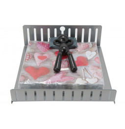 Napkin holder Nap, silver/black, 7.5x20.5x20cm, met/plastic