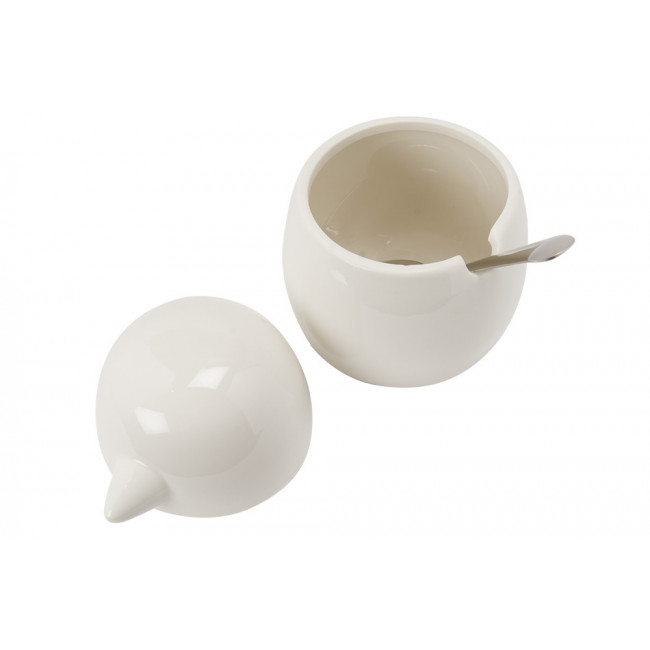 Sugar bowl Birdie, white, porcelain, 15.5x10.4x11.5cm