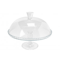 Tray with lid Lara, glass, D32cm